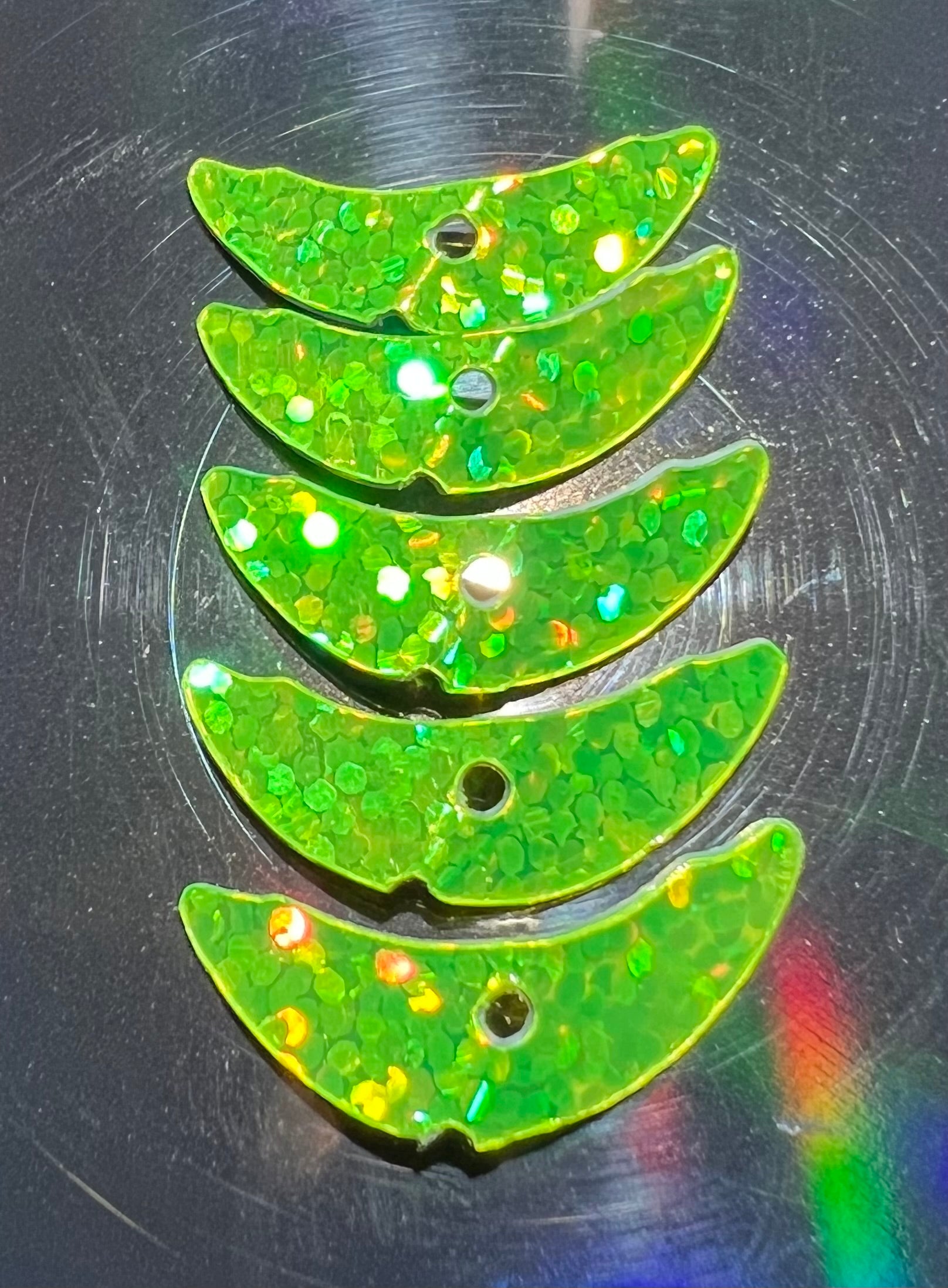 BANG BANG NEON  GREEN GLITTER (5pk) DOUBLE SIDED